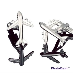 Airplane Cufflinks, Aviation, Plane, Suit Accessories